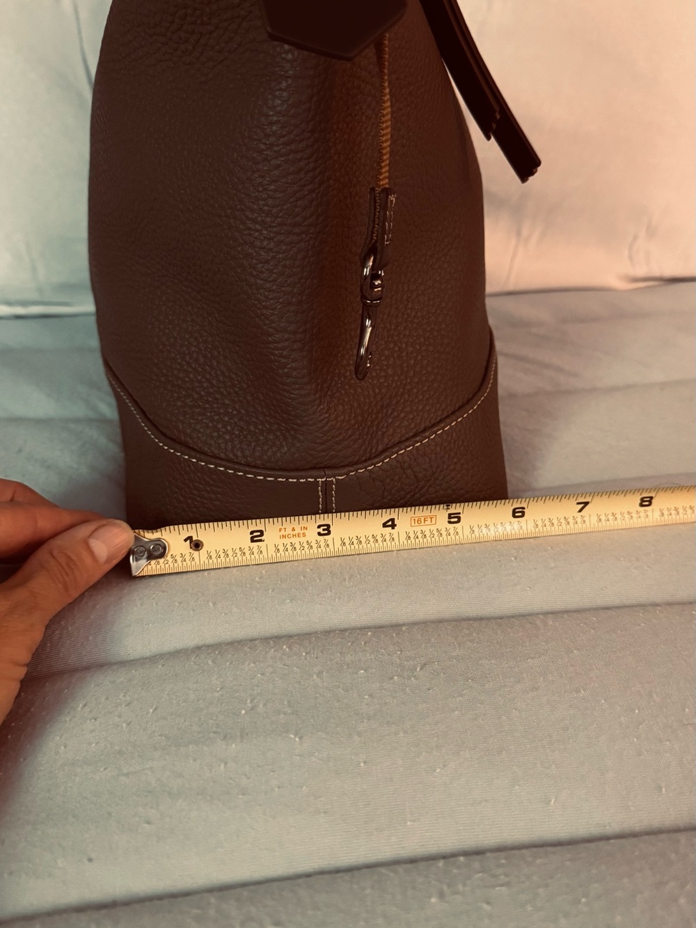 Dooney & Bourke Dark Brown Pebble Leather Shoulder Hobo - Picture 5 of 12